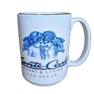 VINTAGE MONTE CARLO RESORT AND CASINO CHERUB MUG WITH GOLD DETAILS